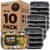 Glotoch 16oz 10-Pack Meal Prep Containers with Lids Reusable, plastic food storage containers sturdy leakproof, Microwave/freezer/dishwasher safe to go food containers, Black