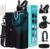 32/40/64OZ Insulated Water Bottle – Keep Cold 48H Hot 24H, Combo Straw/Spout Lids, Paracord Handle for Gym/Hiking, Carrier Bag +Strap, Cup Mat, BPA-Free Stainless Steel Flask Jug