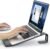 LOXP Laptop Stand for Desk, Metal Laptop Stand with Wrist Support, Ergonomic Detachable Laptop Riser, Aluminum Lectern, Computer Stand for MacBook Air Pro, HP, Dell, XPS, HP (10-17″) Laptops – Black