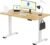 FLEXISPOT EN1 One-Piece Standing Desk, Electric Adjustable with 4 Memory Presets, 176 LBS Capacity, Stable & Quiet, Seamless Desktop for Home Office & Dual Monitors, 48″x24″ Maple(White Frame)