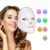 LED Face Mask Light Therapy – 7-in-1 Colors Facial Skin Care Mask for At-Home Use, Portable, Cordless & USB Rechargeable (White)