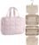 BAGSMART Travel Toiletry Bag for Womne, Hanging Travel Bag for Toiletries, Puffy Makeup Cosmetic Bag Organizer, Carry-on Travel Accessories Essentials, Pink
