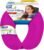 Cloudz Dual Comfort Microbead Airplane Travel Neck Pillow. Soft Cozy Plush Fabric on One Side, Cool Relaxing Spandex on The Other! Customize Your Comfort and Support at Home or On The Go! Bright Pink