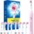 TEETHEORY Rotating Electric Toothbrush for Adults with 8 Brush Heads (2 Types), 4 Modes Deep Clean Electric Toothbrush with Rechargeable Power and 2 Min Smart Timer Blompink