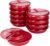 GoodCook Meal Prep Containers Set Microwave & Dishwasher-Safe Round Food Organizers with Labeled Compartments BPA-Free Food Storage Set with Snap Shut Lids Portion Control, 10-Pieces, Red