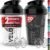 VELOMIX -2 Pack- 20 oz Protein Shaker Bottles for Protein Mixes – 2x Wire Whisk | Leak Proof Shaker Cups for Protein Shakes and Pre Workout | Protein Shaker Bottle Pack (Black/Transparent)