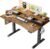 Veken 47.2″×27.6″ Standing Desk with Storage Drawers, Adjustable Height Computer Table with Monitor Shelf, Home Office Desk for Study, Gaming, Workstation, Brown