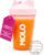 MOLO 12 oz Shaker Bottle with Stainless Steel Mixer Ball, BPA and Phthalate Free, Dishwasher Safe, Leak Proof Lid, For Protein, Pre Workout, & other Supplements (Pink)
