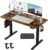 Electric Standing Desk,48×24 Inches Adjustable Height Stand up Desk, Sit Stand Home Office Desk with Splice Board, 3 Preset Heights,Equipped with Hooks,Ergonomic Computer Workstation，Brown