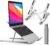 ivoler Laptop Stand, Laptop Holder Riser Computer Tablet Stand, 6 Angles Adjustable Aluminum Ergonomic Foldable Portable Desktop Holder Compatible with 10-15.6” MacBook,iPad, HP, Dell, Lenovo Silver