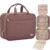 NISHEL Travel Toiletry Bag for women, Portable Hanging Organizer for Full-Sized Shampoo, Conditioner, Brushes Set, Makeup Accessories, Large Size, Rosewood-Pink