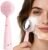 PRITECH Facial Cleansing Brush with 42° Constant‑Temperature Heating – Rechargeable Silicone Face Scrubber for Deep Pore Cleaning, Waterproof Vibrating Exfoliator for Women & Men (Pink)