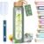 Aqulea Glass Water Bottles 32 Oz with Silicone Sleeve – BPA Free Reusable Wide Mouth Glass Motivational Water Bottles with Fruit Infuser – Leak Proof Borosilicate Water Bottle with Time Marker (Green)