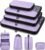 8-Piece Compression Packing Cubes for Travel, Elegant Ultralight Luggage Organizer Set for Women, Space Saving for Carry-On, Suitcase & Vacation Cruise Travel – Purple