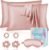 my novel things Satin Pillowcase Gift with Silk Satin Sleep Mask 4 Scrunchies, 2Pack Standard Size Pillow Cases Luxury Gifts for Women Mom Mother Wife Birthday Valentines Day Wedding for Girlfriend