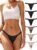 TIICHOO Period Thong Underwear for Women Lace Period Panties Thong Light Absorbency Leakproof Underwear Pack of 6