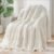 Sherpa Fleece Adult Weighted Blanket Great for Sleep, 15 lbs Dual Sided Soft Fuzzy Heavy Blankets for Couch Bed Sofa, Cozy Warm Arched Jacquard Throw for Winter (Cream White, 48″ x 72″, 15 Pounds)