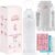 You & Me Pregnancy Water Bottle (32 oz) with Carry Sleeve – Hydration Tracker for Expecting Moms, Milestone Stickers (Pink/Blue/Neutral), BPA-Free, Covered Straw Lid – Gift for Pregnancy & New Moms