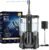 Electric Toothbrush with Water Flosser Combo, 3-in-1 Sonic Flossing Toothbrush and Dental Water Flosser for Teeth Cleaning, Gum Care, Braces, Bridges, Adults, 5 Brush Modes, 500ML, Black