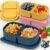 ICEROYCE 3 Pack Reusable Silicone Snack Containers with Lids, 2 Compartment Leakproof Food Storage Containers, BPA-Free Portable Snack Boxes for Lunch, School, Adults