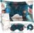 Miss Adola Mulberry Silk Pillow Case for Hair and Skin 19 Momme Standard 26″x20″ Dark Blue Peony Silk Pillowcase with Eye Mask & Scrunchie Soft Silk Pillowcase Sleeping for Moms, Women