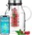 Infusion Pro Glass Fruit Infuser Water Pitcher, Heat Resistant for Hot/Cold Use, Great Iced Tea Pitcher | Tranquil Collection, 2 Qt