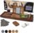 Temple Spring Bamboo Bathtub Tray Caddy for Tub — Expandable Wood Bath Tray with Solid Book Stand Wine Holder and Non-Slip Pads — Includes Bamboo Soap Dish and Spa Accessories — Luxury Bath Gift Set