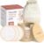 VIVAGO Reusable Cotton Rounds for Face – (20 Pack) Soft Reusable Makeup Remover Pads with Washable Drawstring Laundry Bag & Bamboo Holder – All Skin Type Skincare Set Facial Cleaning Cloth