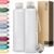 KIVY Slim Water Bottle 32oz [Lightweight & Shatterproof Tritan] Fits Backpack & Cupholder for Travel, Sports, School, Gym – Clear water bottle with measurements – Transparent Beige – Dishwasher Safe