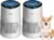 Air Purifiers for Bedroom Home for Smoke Pet Dander Odors, Air Purifier with Sleep Mode Small Air Purifier with Fragrance Sponge for Bedroom Office, Blue Ambient Light, 23dB Quiet, 2 Pack Ivory