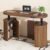 Mid Century Modern Electric Standing Desk with Storage, 55 x 22 Inch Small Sit Stand Up Desk, Wood Adjustable Height Computer Executive Desk for Home Office, Laptop, Walnut