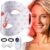 Red Light Mask for Face, Silicone Soft LED Face Mask with Remote, 660nm & 850nm Red Light Mask with Timing Function, Reduced Wrinkles, Anti-Aging, at Home (White)