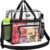 MAY TREE Clear Bag for Stadium Events, 12×5.5×12 Clear Tote Lunch Bag with Non-detachable Reinforced Straps for Work, Sporting Events and Gym, Black