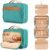 COOSKY Travel Hanging Toiletry Bag for Women, Cruise Ship Essentials, with Jewelry Organizer, Extra Large Makeup Dopp Kit, Waterproof Cosmetic Bags, Toiletries Kit Set with Trolley Belt, Blue
