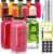 Maredash 12oz Glass Bottles with lids,juice bottles gifts for women,glass bottles with lids,glass water bottles. Kit includes Stainless Steels Straws,Two Types of Lids,Cleaning Brush 12pcs