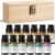 Water Soluble Essential Oils Set, 12 x 10ml Essential Oils for Diffusers & Humidifiers, Home Fragrance Oils Collection with Lavender, Eucalyptus & Sweet Orange, Gift Set for Women & Men