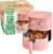 GreenLife 4.5QT Air Fryer, Mechanical Dial Controls, PFAS-Free Ceramic Nonstick Drawer, Adjustable Temp & Timer, LED Indicator, Oil-Less Cooking, Dishwasher Safe, Compact Family Size, Pink