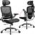 GTPLAYER Big and Tall Ergonomic Mesh Office Chair, High Back Home Desk Chair Computer Gaming Chair with Headrest, Flip-Up Arms, 90-125° Tilt Lock and Wide Cushion, Task Chair for Man Woman-Deep Black