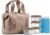 Fit & Fresh Remi Lunch Bag for Women Work – Neoprene Lunch Tote with Containers & Ice Pack, Reusable Meal Prep Lunch Box, Large Capacity, Machine Washable, Taupe