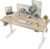 TIQLAB Electric Height Adjustable Standing Desk 47.2×23.6 inch, Sit Stand Desk with Splice Board, Memory Controller, White Frame & Maple Top Computer Workstation for Home Office