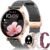 Smart Watch for Women, 1.27” TFT Fitness Watch With Bluetooth Answer/Make Call,Heart Rate/SpO2/Sleep Monitor/Menstrual Cycle/120+ Sports Fitness Tracker for iPhone Android iOS(4 Straps,Black Gold)