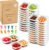 ALFEVA 24 Pcs Reusable Snack Containers with Lids Portion control, Camping Essentials,Meal Prep Containers for Kids adults On the Go Meals, 10 Forks, Snack Pack Containers for Travel