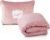 EverSnug Travel Blanket and Pillow – Ultra-Soft, Compact & Lightweight, 65×40 Inches, with Carry Case, Luggage Sleeve & Backpack Clip for Airplane Comfort (Light Pink)