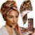Satin Hair Wrap Towel, Double Layer Curly Hair Turban Towel for Women – Satin Hair Drying Towel for Curly Hair (Bronze)