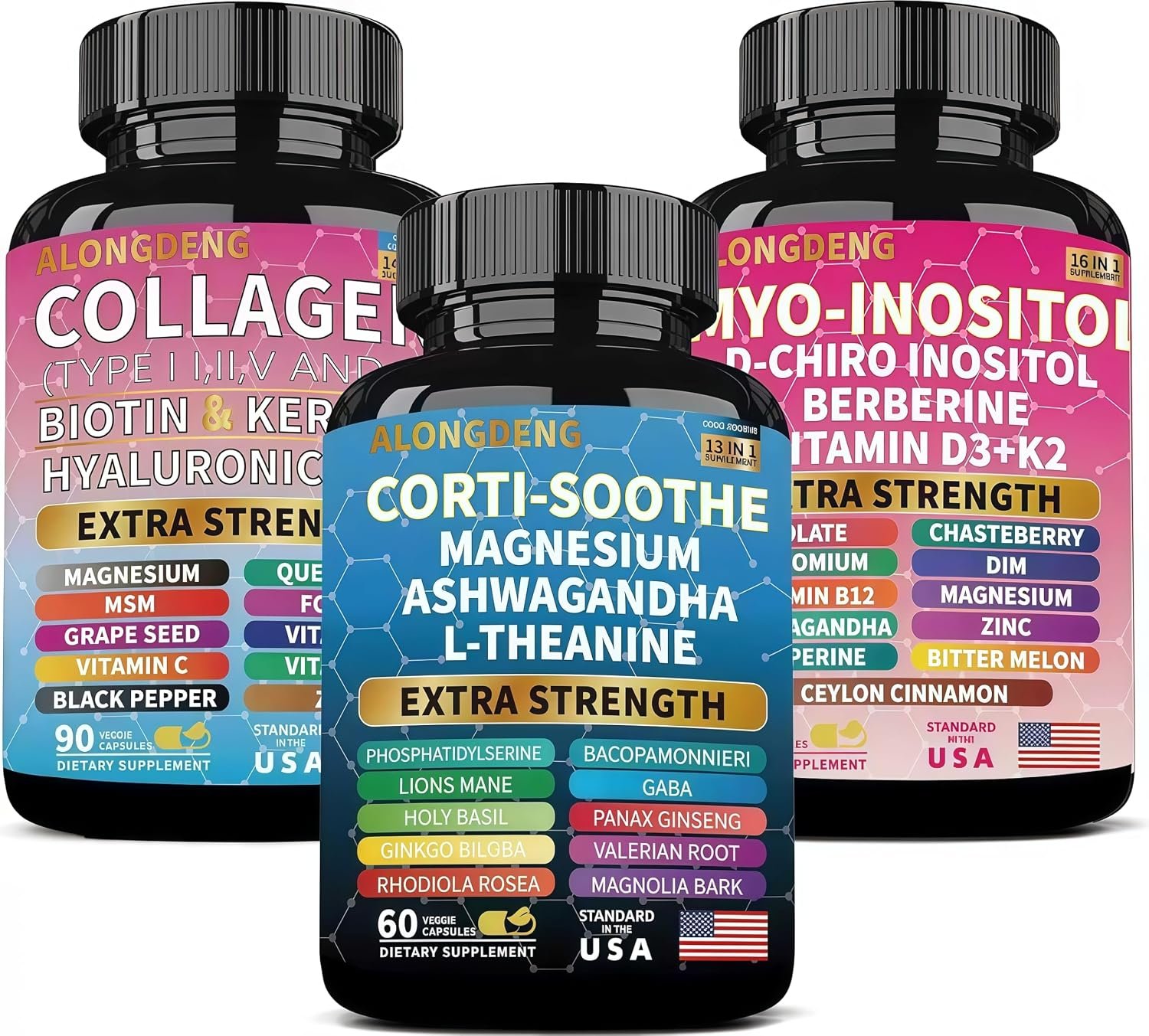 She Shines Set – Ultimate Women’s All-in-One Supplement with Corti-Soothe, Myo-Inositol, Collagen & Extra Strength Ingredients