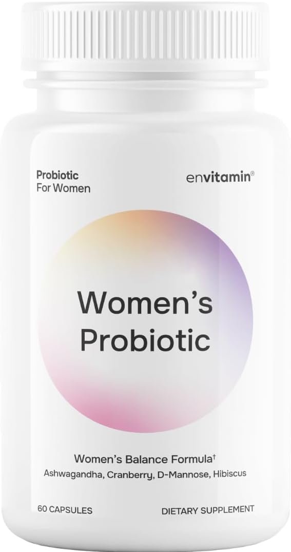 envitamin Probiotic for Women Balance Formula with Ashwagandha, Cranberry, Black Cohosh, D-Mannose, Hibiscus, & Dandelion – Support Your Microbiome