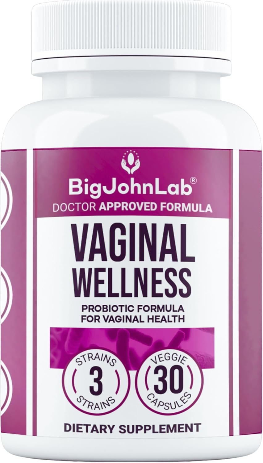 BIGJOHNLAB® – Women’s Vaginal Probiotics – PH Balance, Odor Control, Yeast, Microbiome & Feminine Health – 6B CFU, Licorice Root – Clinically Tested for Freshness & Balance – 30 CT