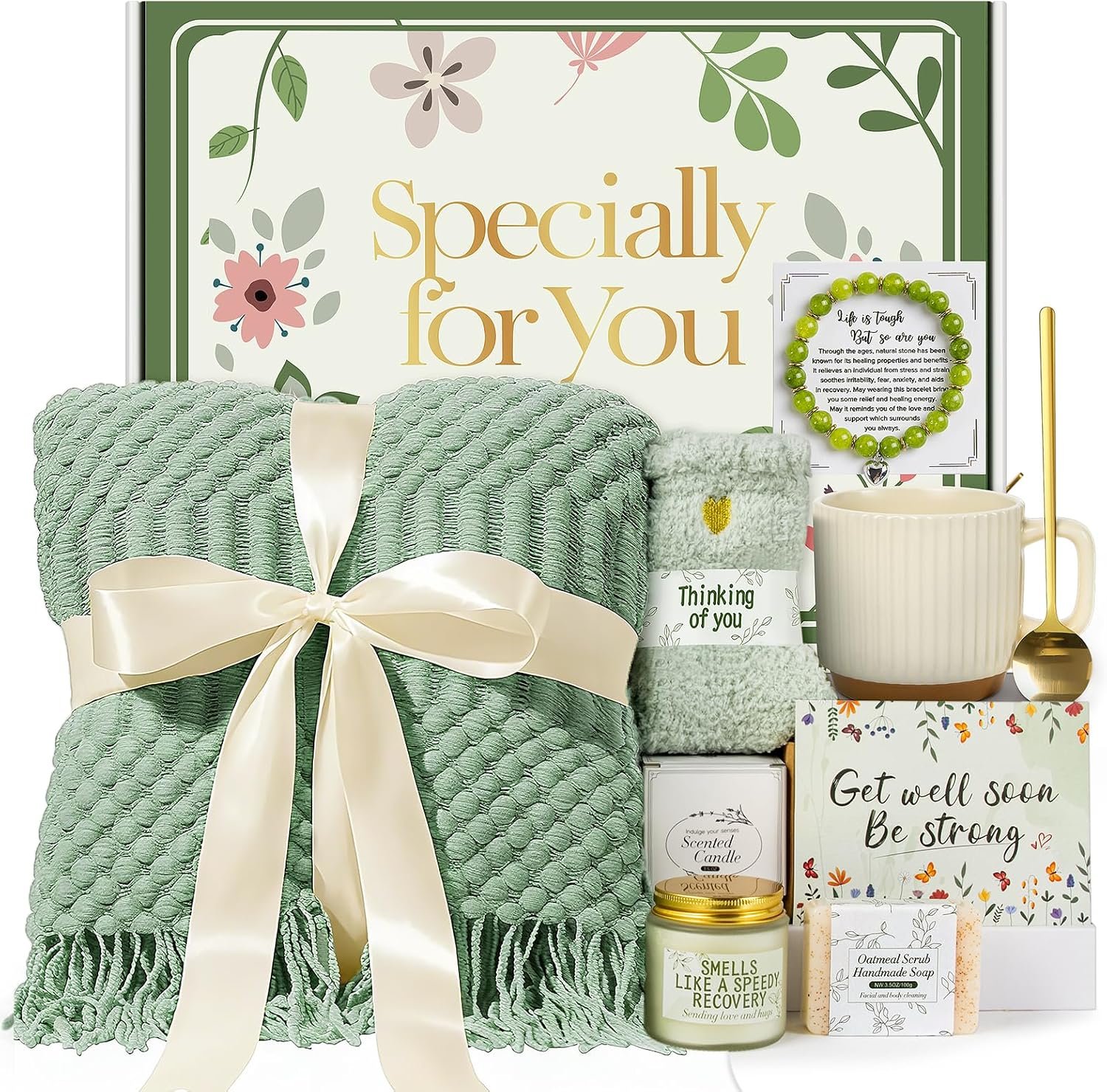 Get Well Soon Gift Baskets for Women, After Surgery Recovery Care Package for Women, Thinking of You, Feel Better Encouragement Gift Box, Comfort Gifts for Sick Friend